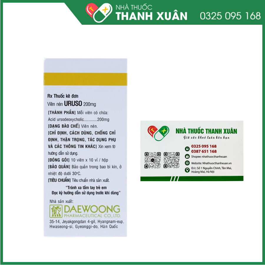 Uruso Tab 200mg cải thiện chức năng gan, mật